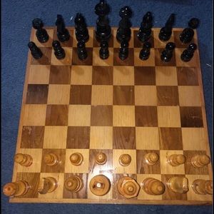 Mexican locally made wooden chess set
